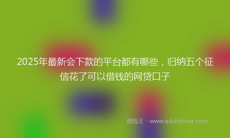 2025年最新会下款的平台都有哪些，归纳五个征信花了可以借钱的网贷口子