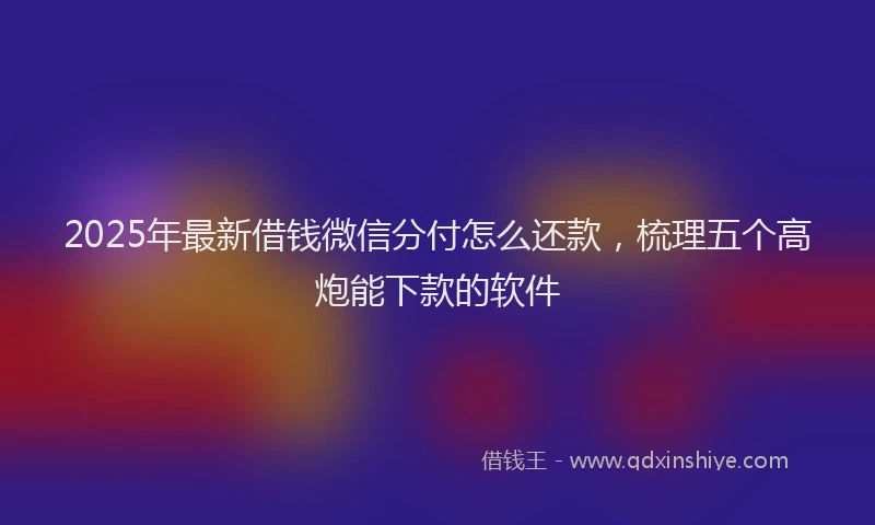 2025年最新借钱微信分付怎么还款，梳理五个高炮能下款的软件