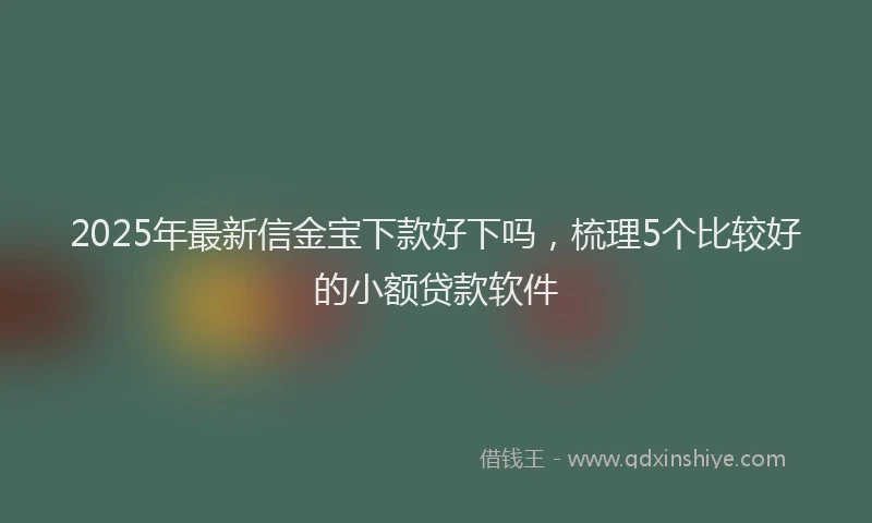 2025年最新信金宝下款好下吗，梳理5个比较好的小额贷款软件