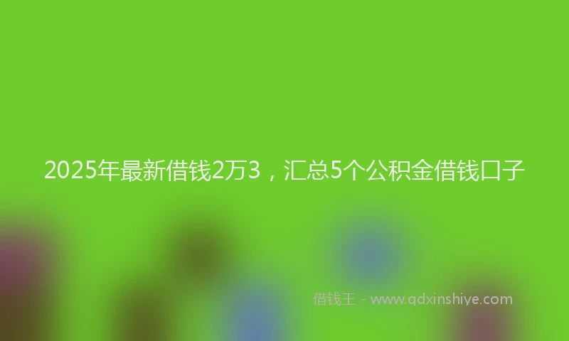 2025年最新借钱2万3，汇总5个公积金借钱口子