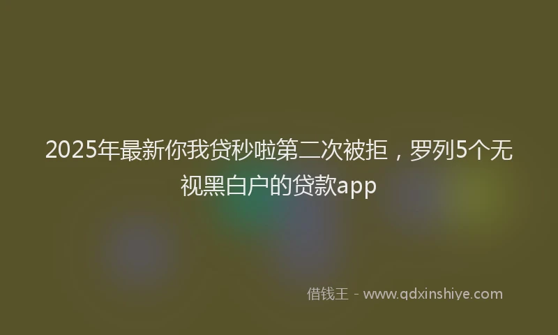2025年最新你我贷秒啦第二次被拒，罗列5个无视黑白户的贷款app