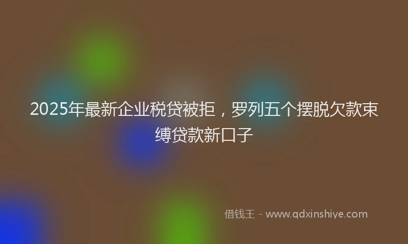 2025年最新企业税贷被拒，罗列五个摆脱欠款束缚贷款新口子