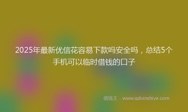 2025年最新优信花容易下款吗安全吗，总结5个手机可以临时借钱的口子