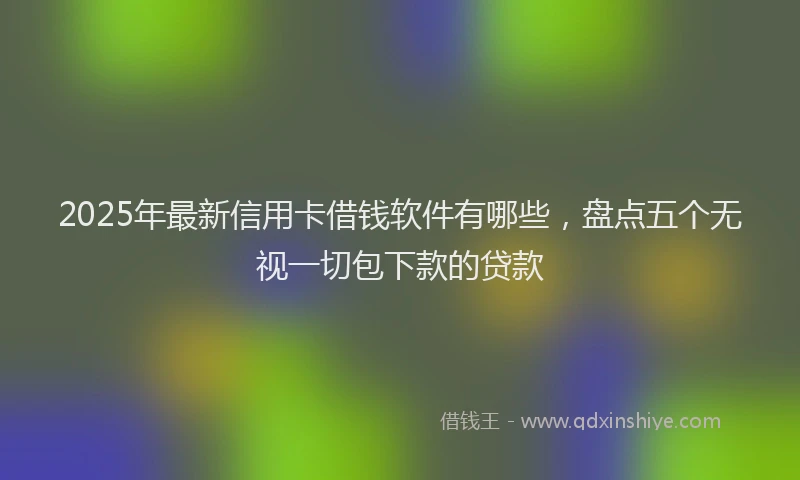 2025年最新信用卡借钱软件有哪些，盘点五个无视一切包下款的贷款