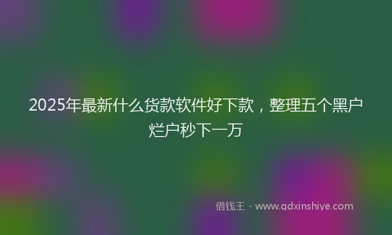 2025年最新什么货款软件好下款，整理五个黑户烂户秒下一万