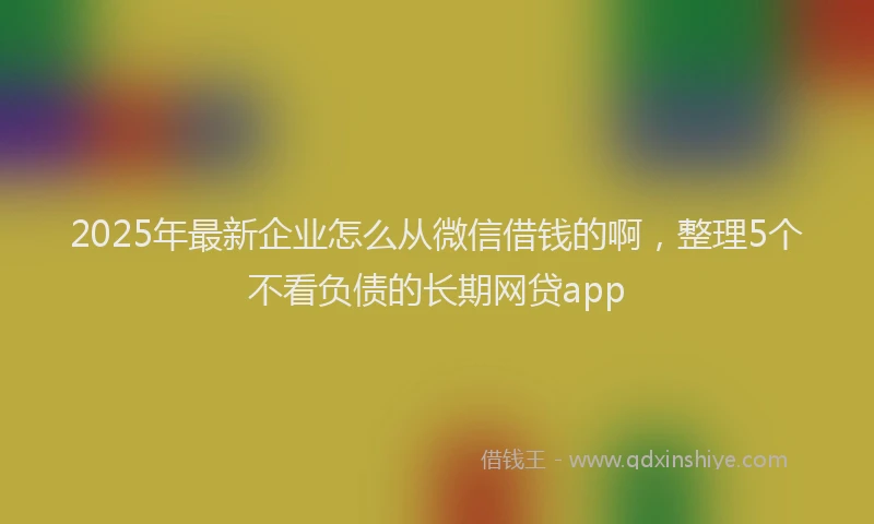 2025年最新企业怎么从微信借钱的啊，整理5个不看负债的长期网贷app