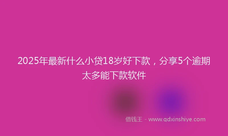 2025年最新什么小贷18岁好下款，分享5个逾期太多能下款软件