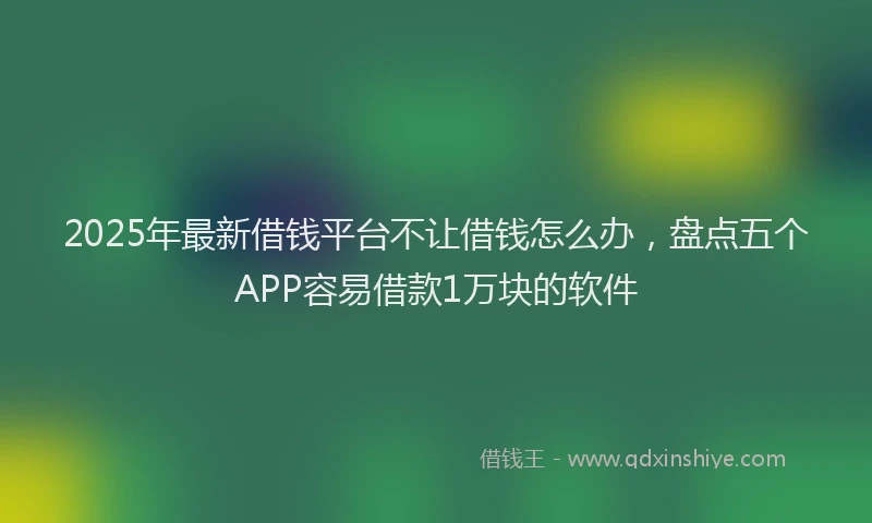 2025年最新借钱平台不让借钱怎么办，盘点五个APP容易借款1万块的软件