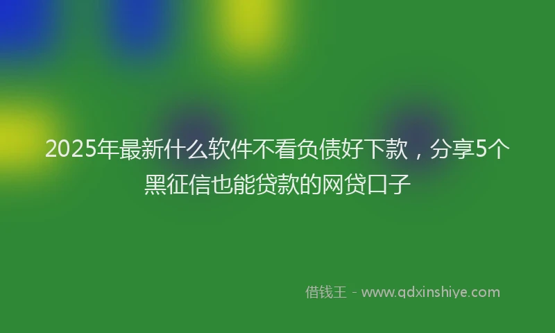 2025年最新什么软件不看负债好下款，分享5个黑征信也能贷款的网贷口子