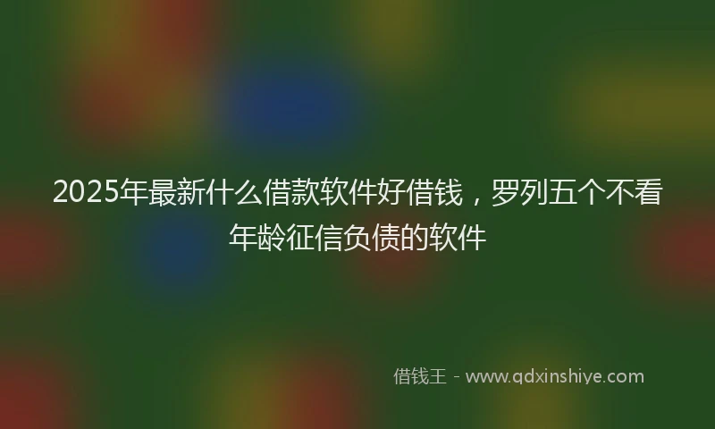 2025年最新什么借款软件好借钱，罗列五个不看年龄征信负债的软件