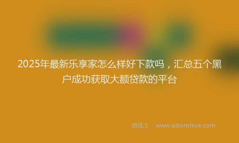2025年最新乐享家怎么样好下款吗，汇总五个黑户成功获取大额贷款的平台