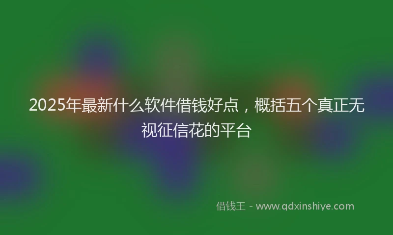 2025年最新什么软件借钱好点，概括五个真正无视征信花的平台