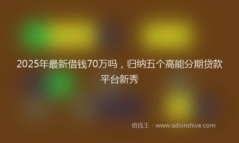 2025年最新借钱70万吗，归纳五个高能分期贷款平台新秀