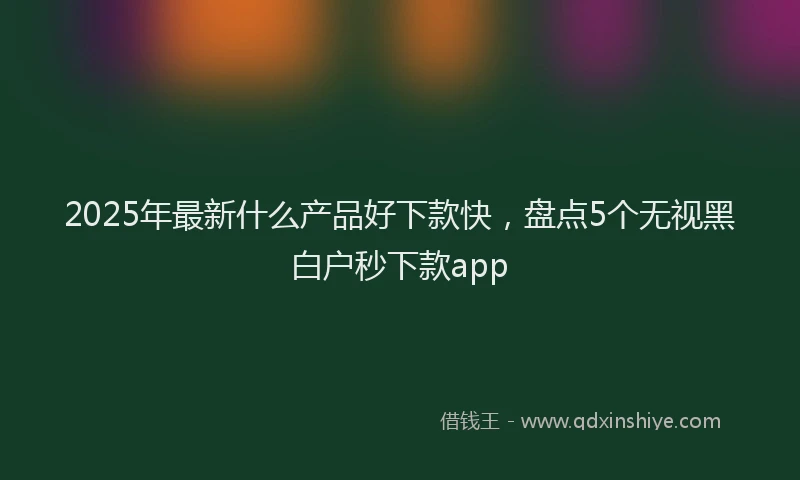 2025年最新什么产品好下款快，盘点5个无视黑白户秒下款app