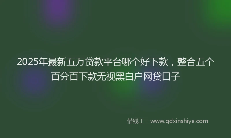 2025年最新五万贷款平台哪个好下款，整合五个百分百下款无视黑白户网贷口子