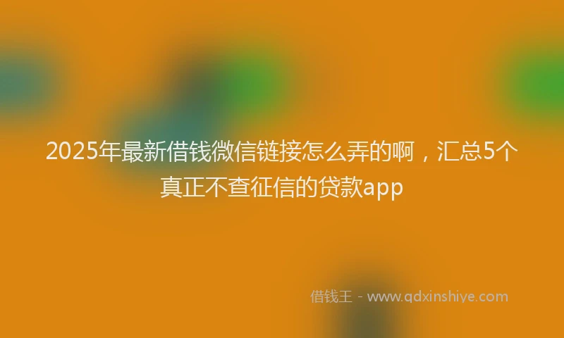 2025年最新借钱微信链接怎么弄的啊，汇总5个真正不查征信的贷款app
