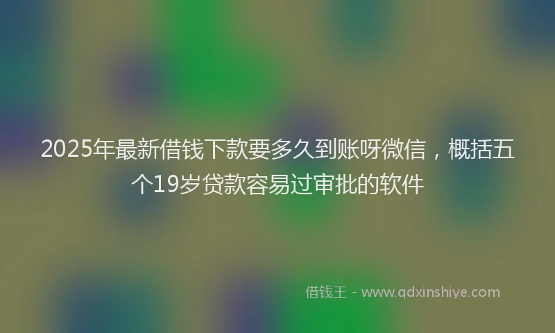 2025年最新借钱下款要多久到账呀微信，概括五个19岁贷款容易过审批的软件
