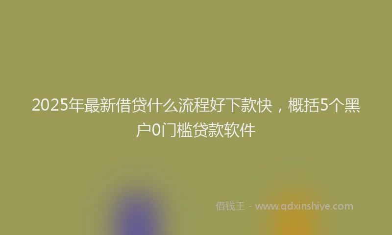 2025年最新借贷什么流程好下款快，概括5个黑户0门槛贷款软件