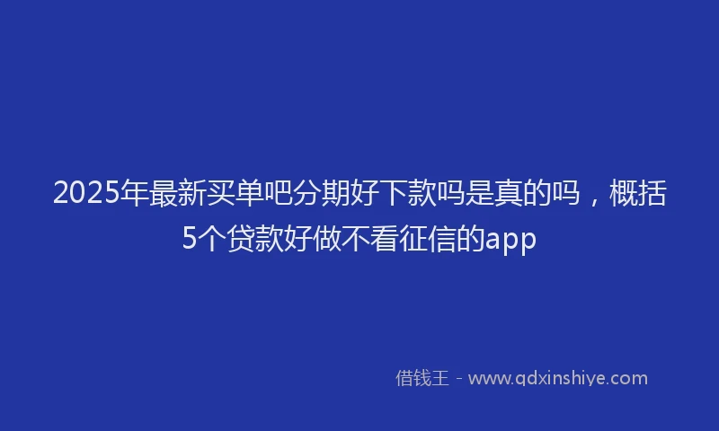 2025年最新买单吧分期好下款吗是真的吗，概括5个贷款好做不看征信的app