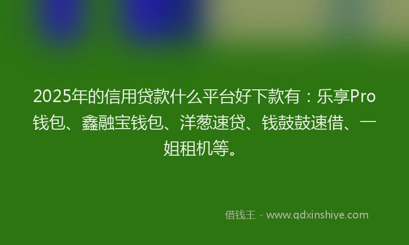 2025年的信用贷款什么平台好下款有：乐享Pro钱包、鑫融宝钱包、洋葱速贷、钱鼓鼓速借、一姐租机等。
