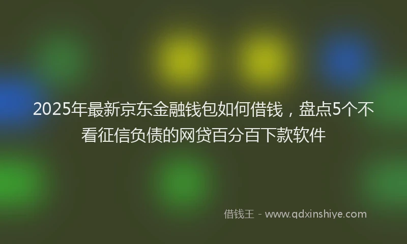 2025年最新京东金融钱包如何借钱，盘点5个不看征信负债的网贷百分百下款软件