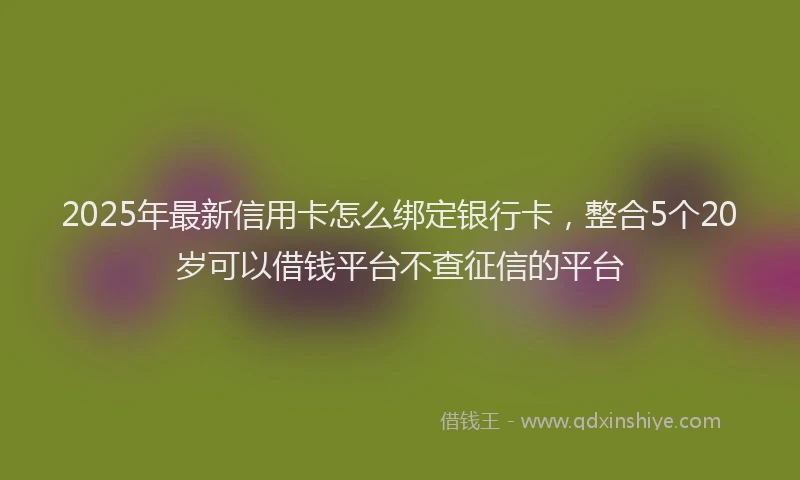 2025年最新信用卡怎么绑定银行卡，整合5个20岁可以借钱平台不查征信的平台