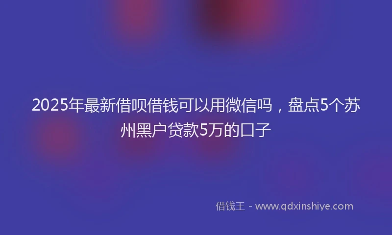 2025年最新借呗借钱可以用微信吗，盘点5个苏州黑户贷款5万的口子