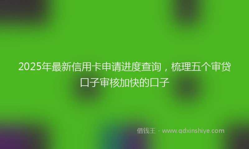 2025年最新信用卡申请进度查询，梳理五个审贷口子审核加快的口子