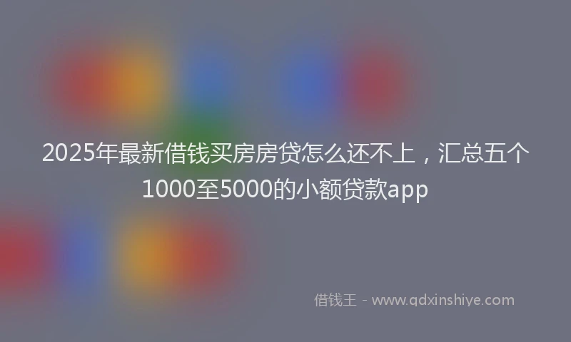 2025年最新借钱买房房贷怎么还不上，汇总五个1000至5000的小额贷款app