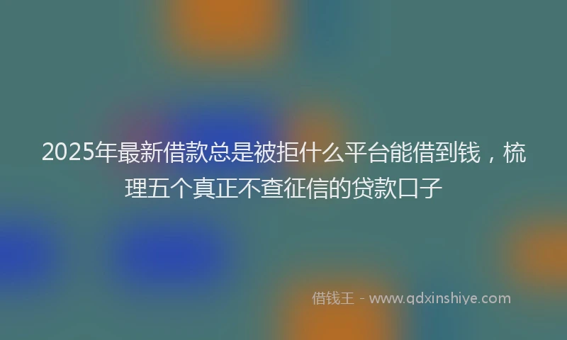 2025年最新借款总是被拒什么平台能借到钱，梳理五个真正不查征信的贷款口子