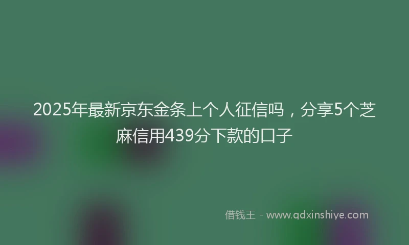 2025年最新京东金条上个人征信吗，分享5个芝麻信用439分下款的口子
