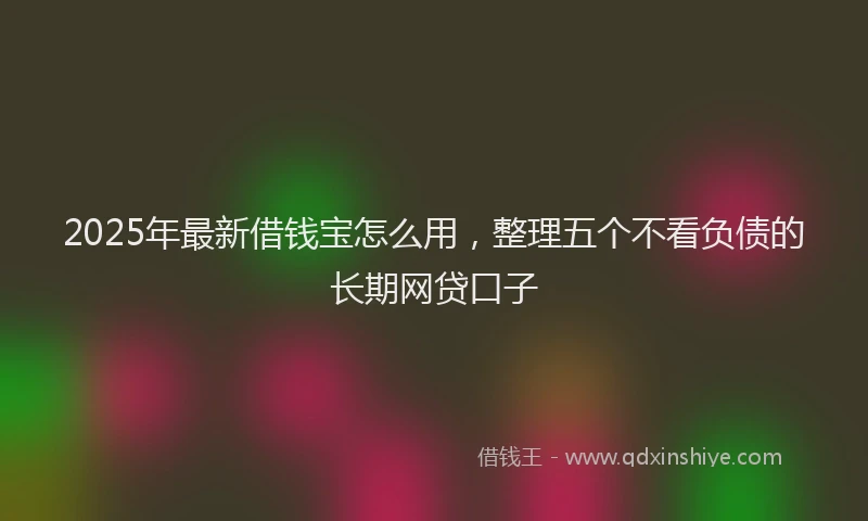 2025年最新借钱宝怎么用，整理五个不看负债的长期网贷口子