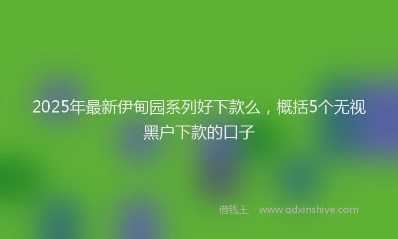 2025年最新伊甸园系列好下款么，概括5个无视黑户下款的口子