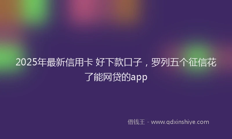 2025年最新信用卡 好下款口子，罗列五个征信花了能网贷的app