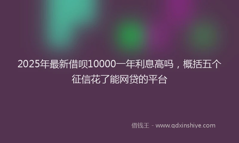 2025年最新借呗10000一年利息高吗，概括五个征信花了能网贷的平台
