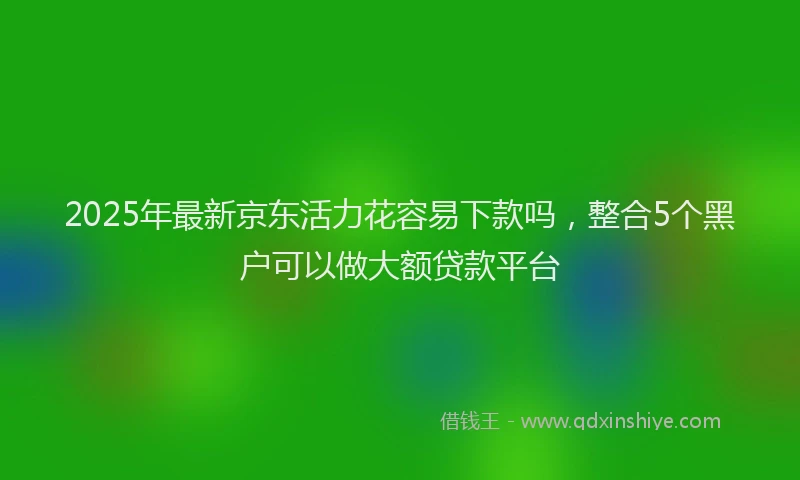 2025年最新京东活力花容易下款吗，整合5个黑户可以做大额贷款平台
