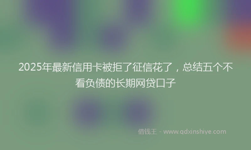 2025年最新信用卡被拒了征信花了，总结五个不看负债的长期网贷口子