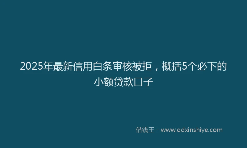 2025年最新信用白条审核被拒，概括5个必下的小额贷款口子