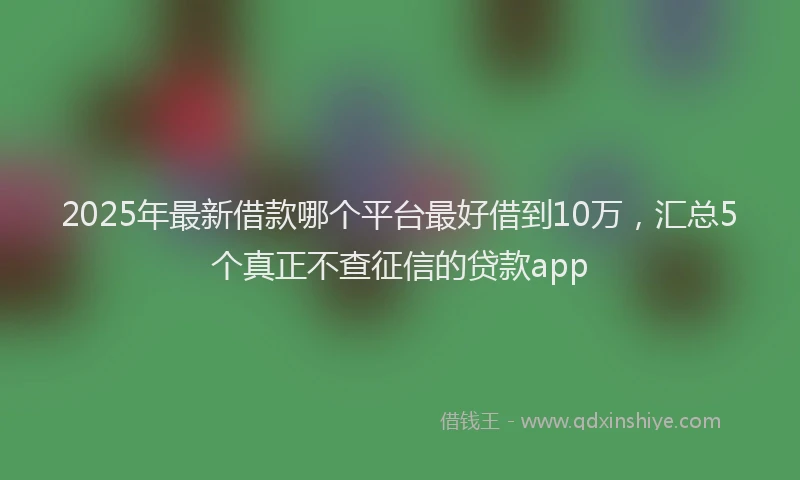 2025年最新借款哪个平台最好借到10万，汇总5个真正不查征信的贷款app