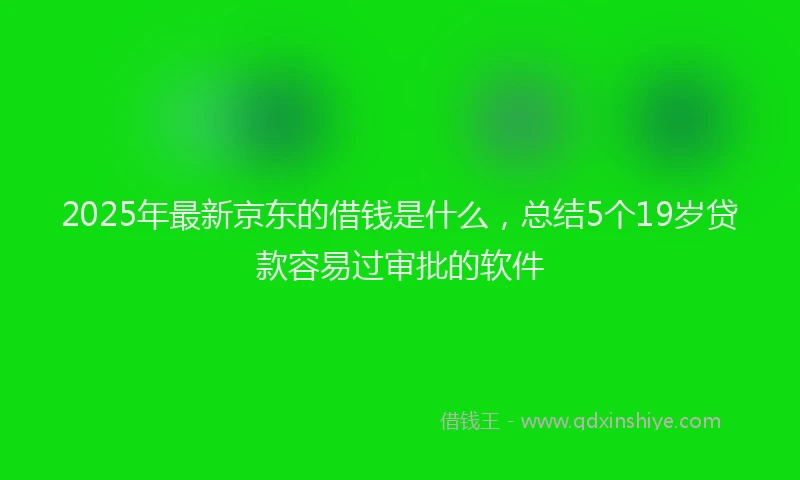 2025年最新京东的借钱是什么，总结5个19岁贷款容易过审批的软件