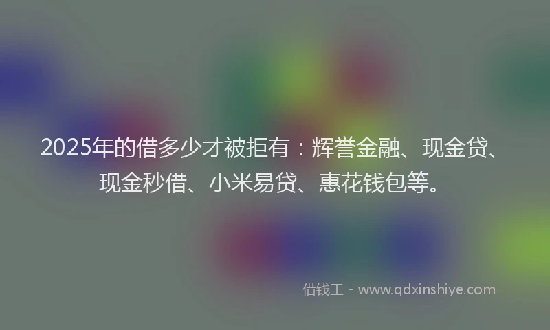 2025年的借多少才被拒有：辉誉金融、现金贷、现金秒借、小米易贷、惠花钱包等。