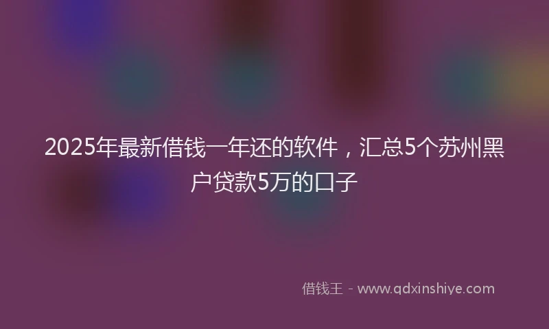 2025年最新借钱一年还的软件，汇总5个苏州黑户贷款5万的口子