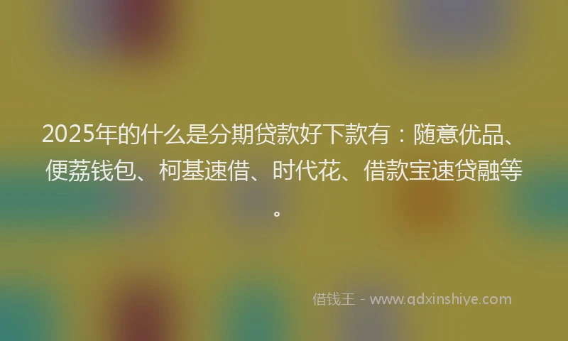 2025年的什么是分期贷款好下款有：随意优品、便荔钱包、柯基速借、时代花、借款宝速贷融等。