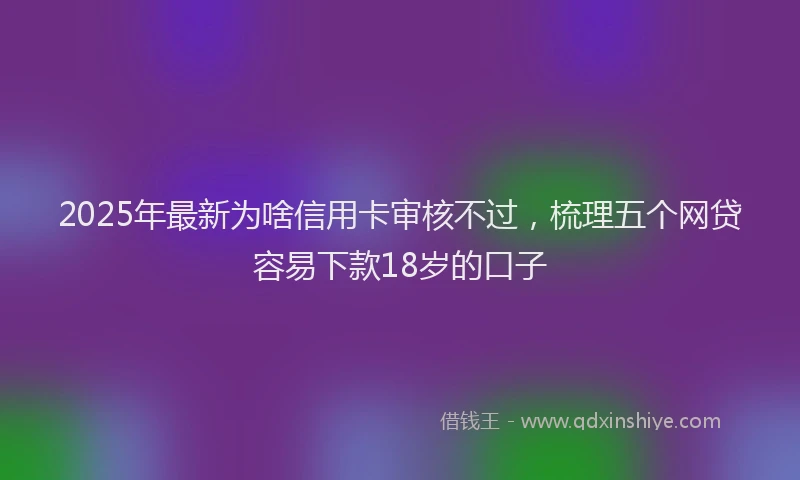 2025年最新为啥信用卡审核不过，梳理五个网贷容易下款18岁的口子