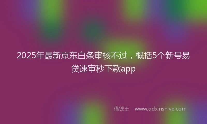 2025年最新京东白条审核不过，概括5个新号易贷速审秒下款app