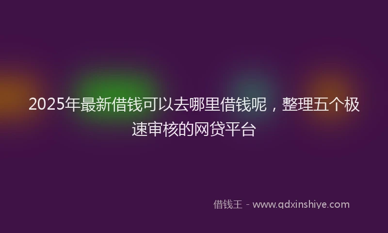 2025年最新借钱可以去哪里借钱呢，整理五个极速审核的网贷平台