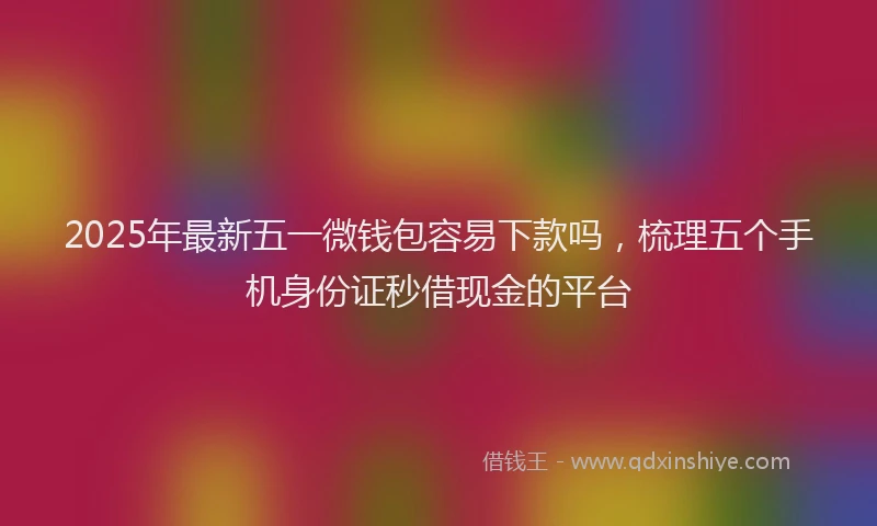 2025年最新五一微钱包容易下款吗，梳理五个手机身份证秒借现金的平台