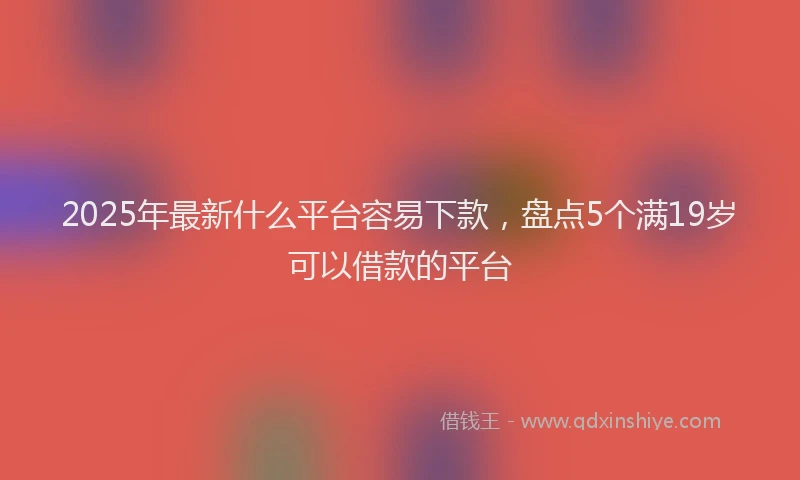 2025年最新什么平台容易下款，盘点5个满19岁可以借款的平台