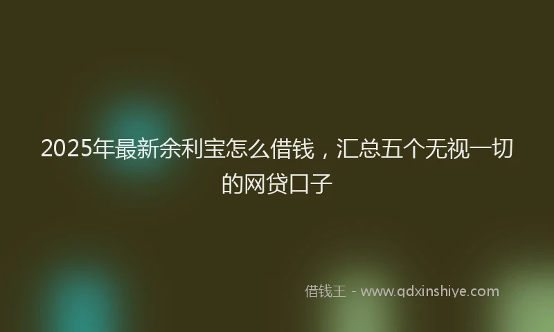 2025年最新余利宝怎么借钱，汇总五个无视一切的网贷口子