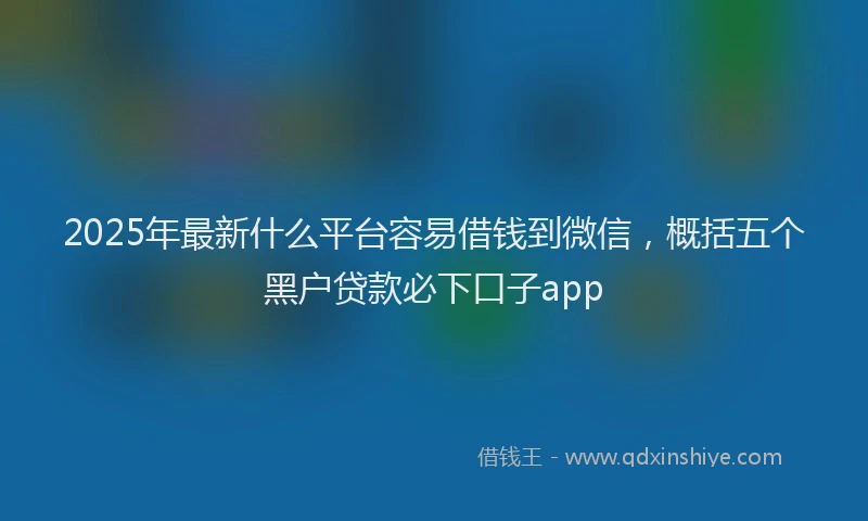 2025年最新什么平台容易借钱到微信，概括五个黑户贷款必下口子app